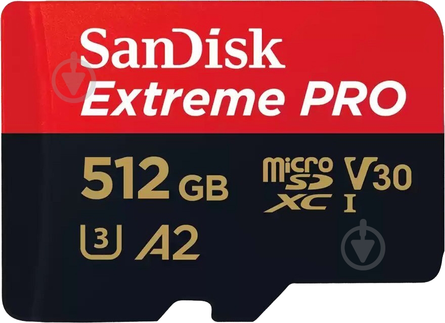 Карта памяти SanDisk microSD 512 ГБ Class 10UHS-I Class 3 (U3) (SDSQXCD-512G-GN6MA) Extreme Pro V30 + SD - фото 1
