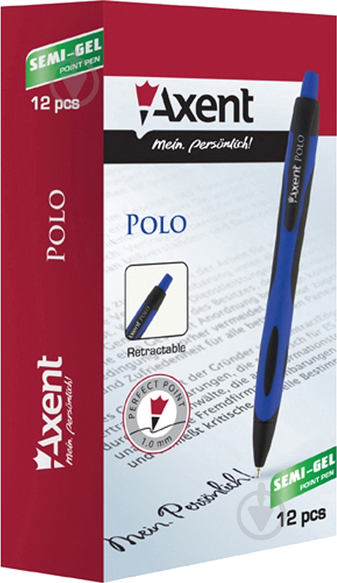 Ручка масляная Axent автоматическая Polo 0,7 мм синяя (AB1066-02-A) 12 шт. - фото 2 Ручка масляная Axent автоматическая Polo 0,7 мм синяя (AB1066-02-A) 12 шт. - фото 2