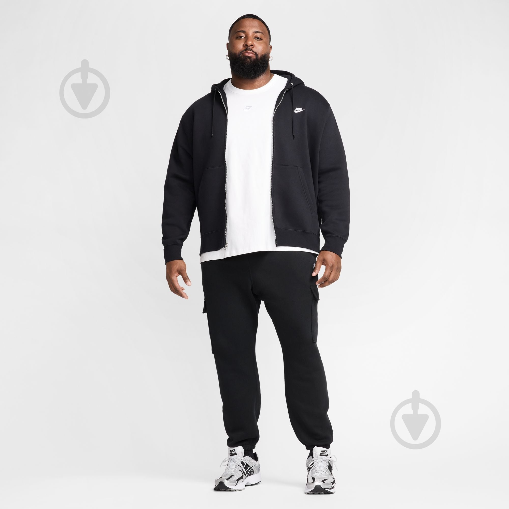 Джемпер Nike M NK CLUB BB FZ HOODIE FN3861-010 р.3XL чорний - фото 14