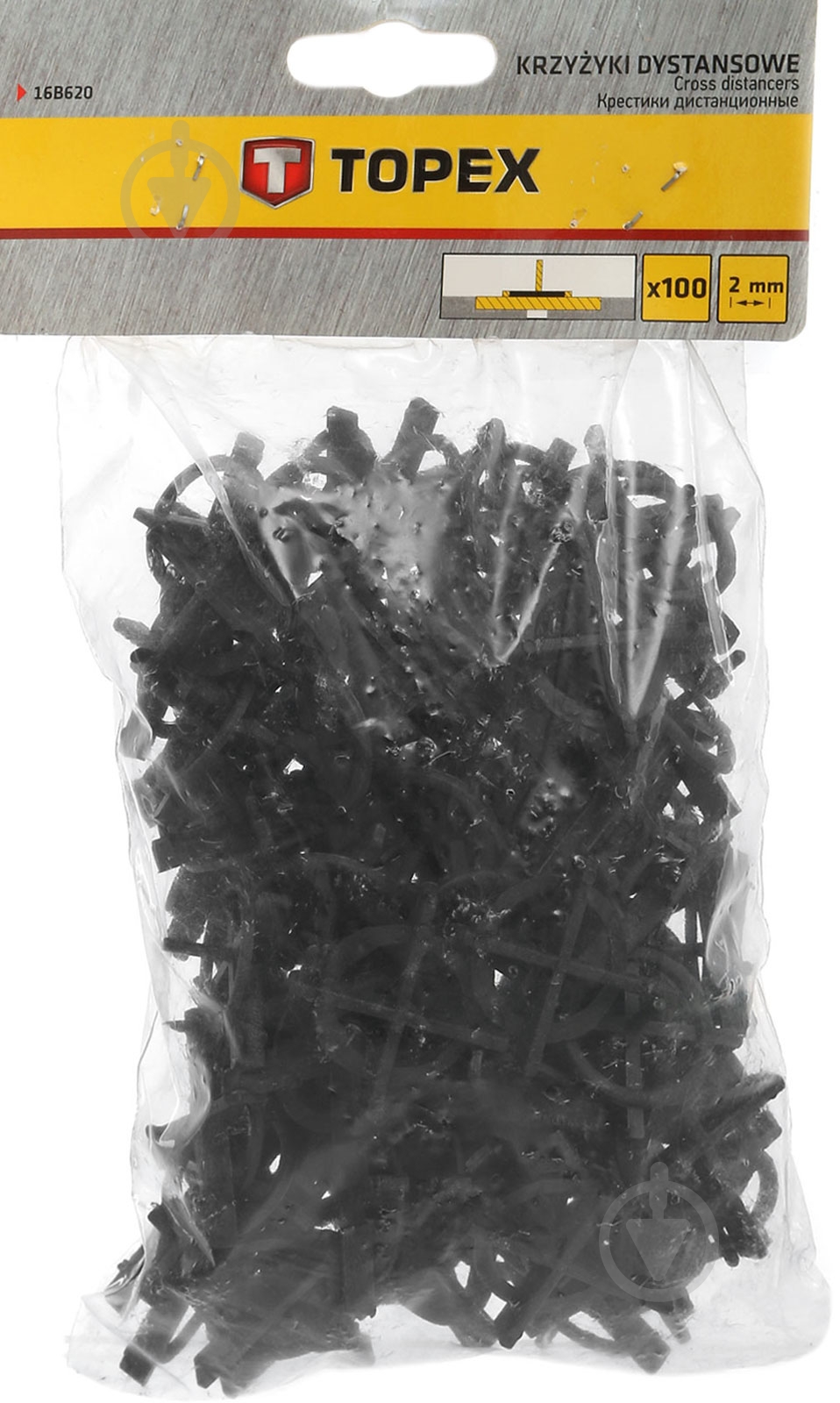 Крестики для плитки Topex 2 мм 100 шт./уп (16B620) - фото 1