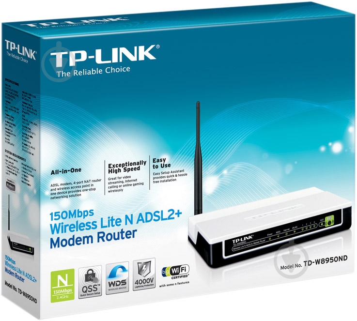 Wi-Fi-роутер TP-Link TD-W8950ND - фото 5 Wi-Fi-роутер TP-Link TD-W8950ND - фото 5