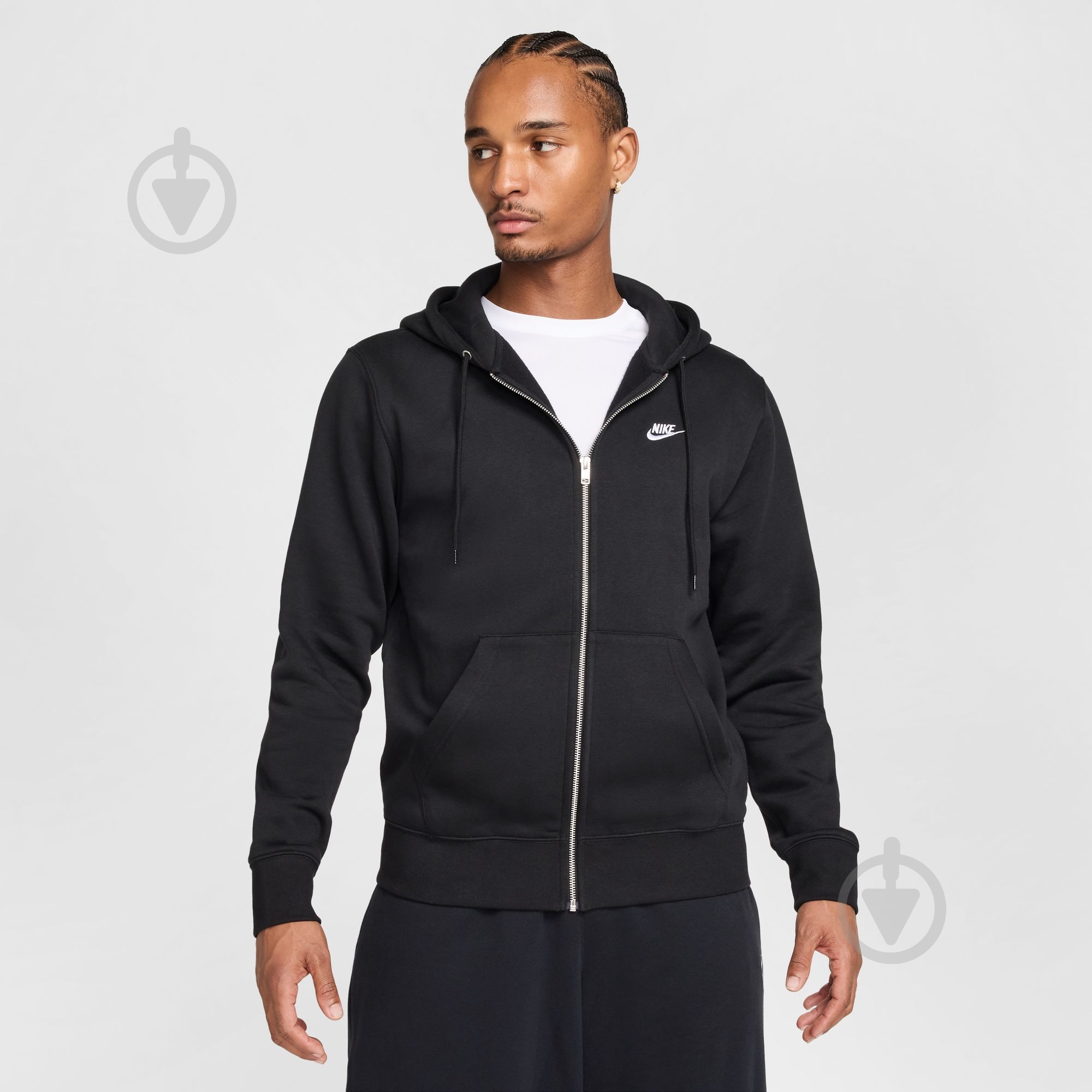 Джемпер Nike M NK CLUB BB FZ HOODIE FN3861-010 р.L чорний - фото 1