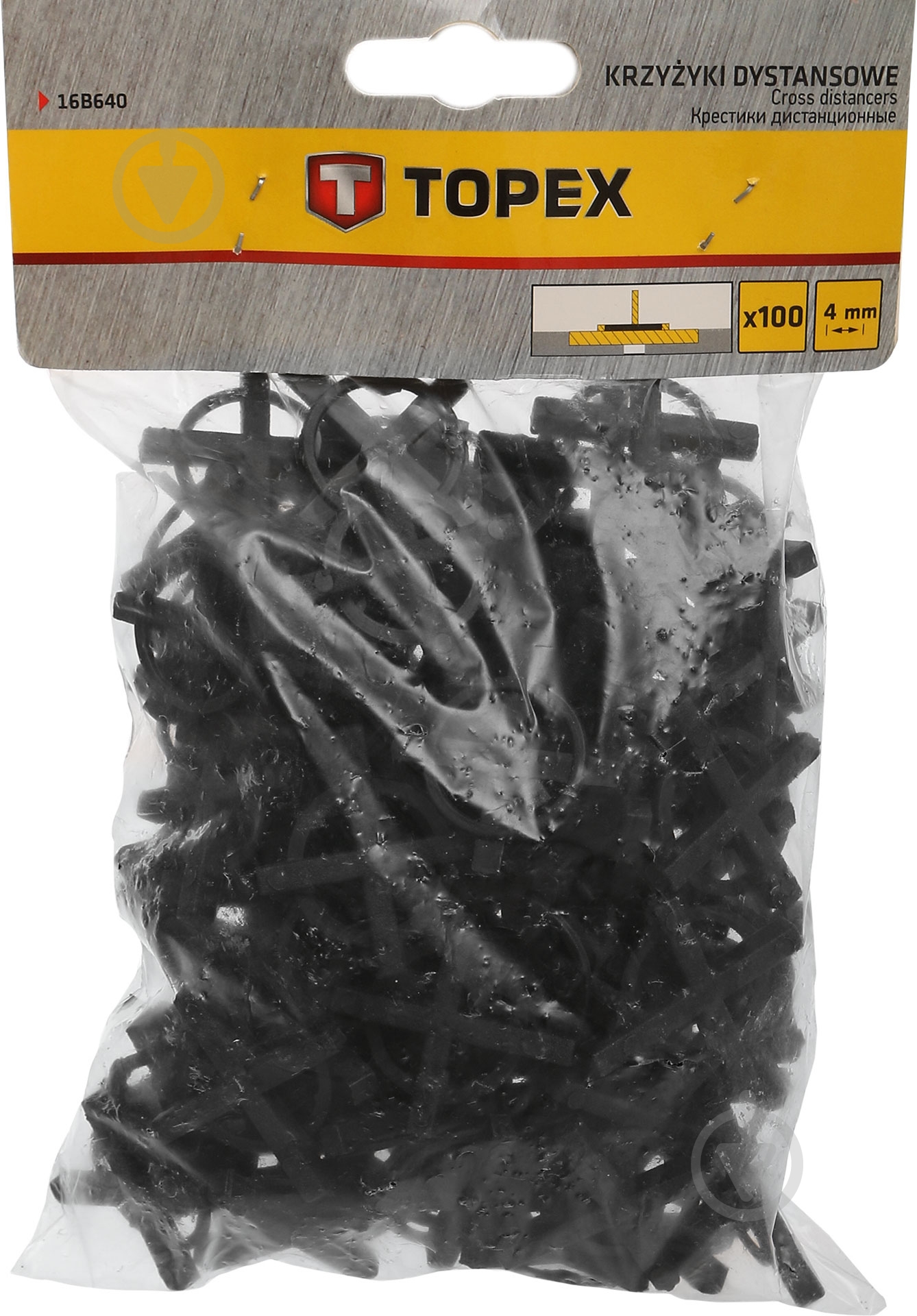Крестики для плитки Topex 4 мм 100 шт./уп (16B640) - фото 1