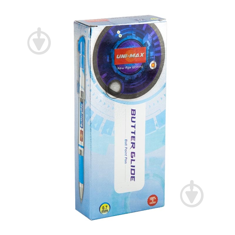 Ручка шариковая Unimax Butterglide синяя UX-122-02 - фото 3