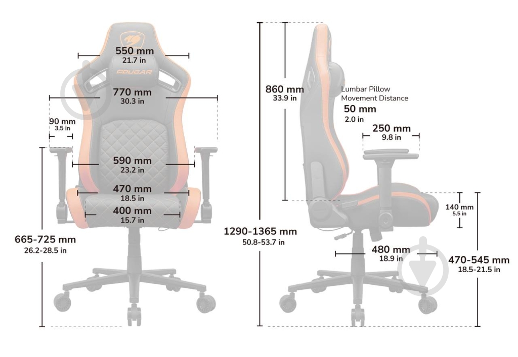 Кресло игровое Cougar Defensor Gold черный - фото 9 Кресло игровое Cougar Defensor Gold черный - фото 9