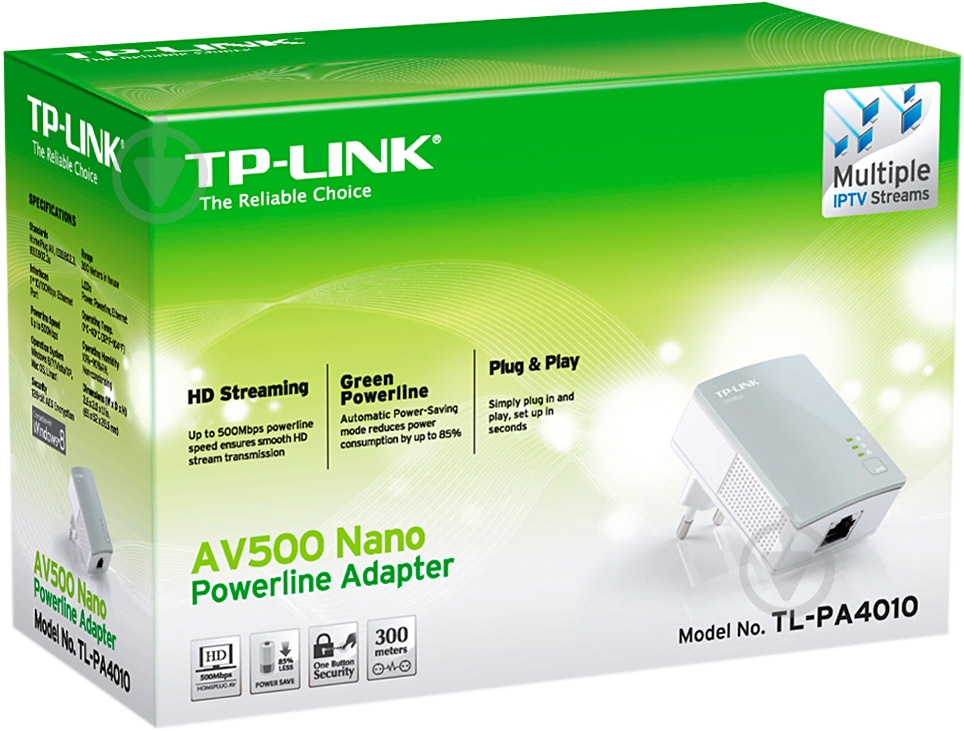 Адаптер Powerline TP-LINK TL-PA4010 - фото 6 Адаптер Powerline TP-LINK TL-PA4010 - фото 6