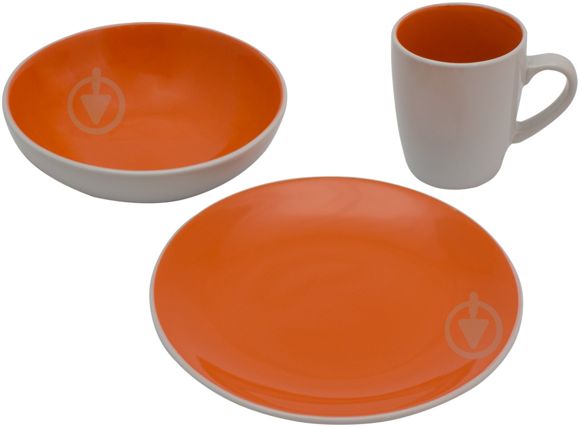 Сервиз столово-чайный Bella Vita Due white orange 18 предметов на 6 персон - фото 1
