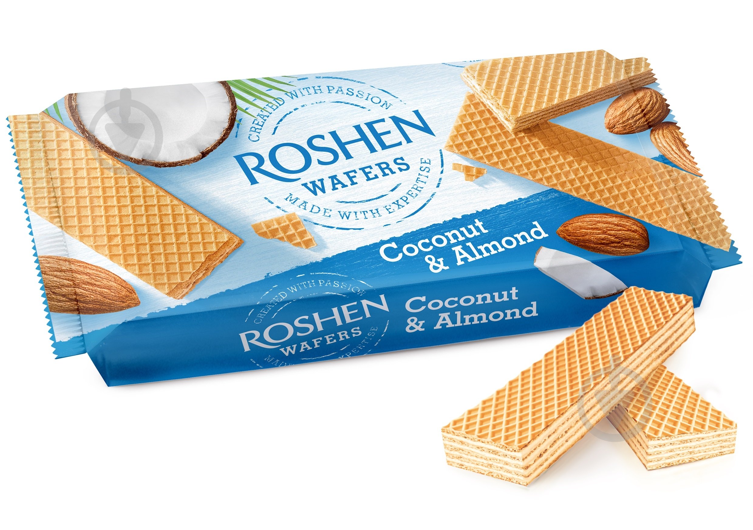 Вафли Roshen Wafers кокос и миндаль 216 г - фото 1