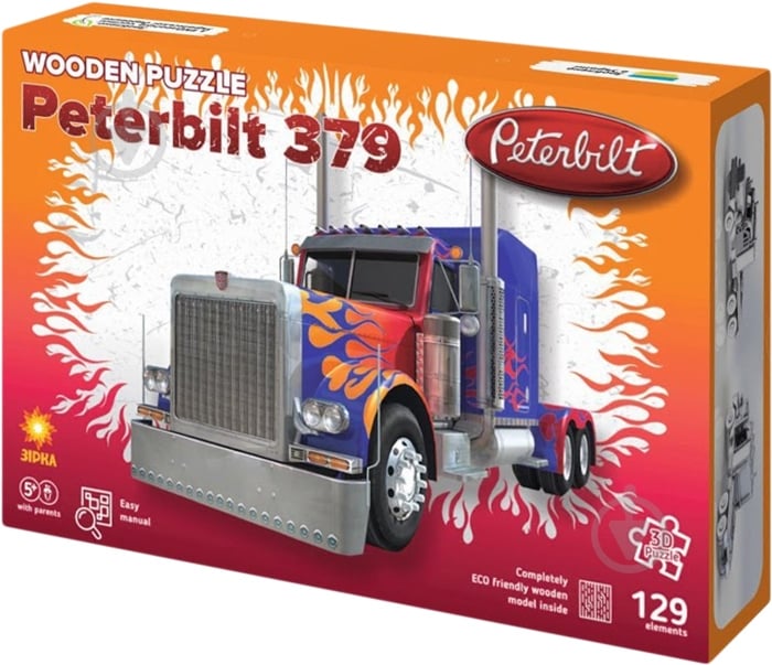 Деревянный 3D-конструктор Зірка Peterbilt 93879 - фото 1