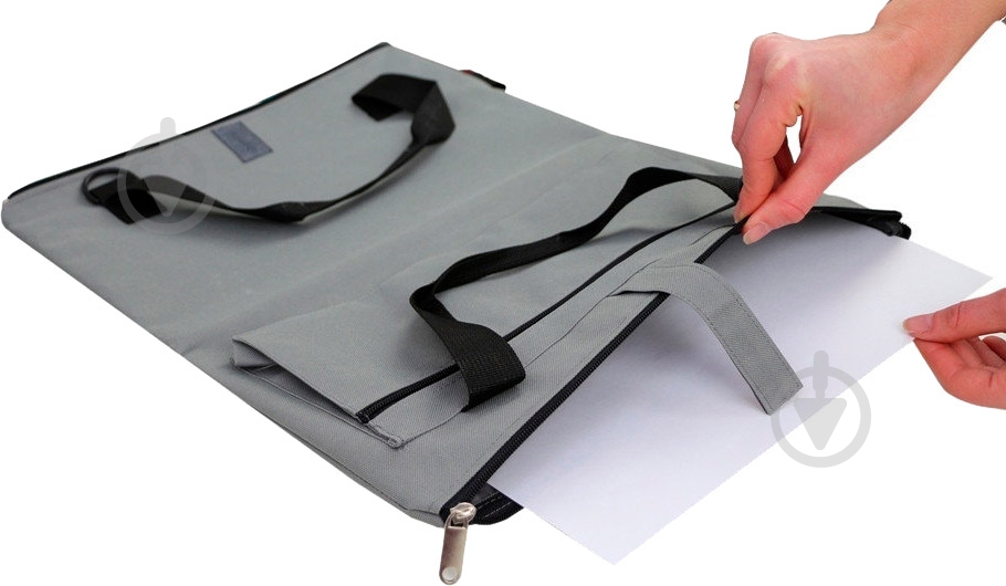 Сумка трансформер с А4 в А3 для бумаги асфальт ROSA Studio - фото 2
