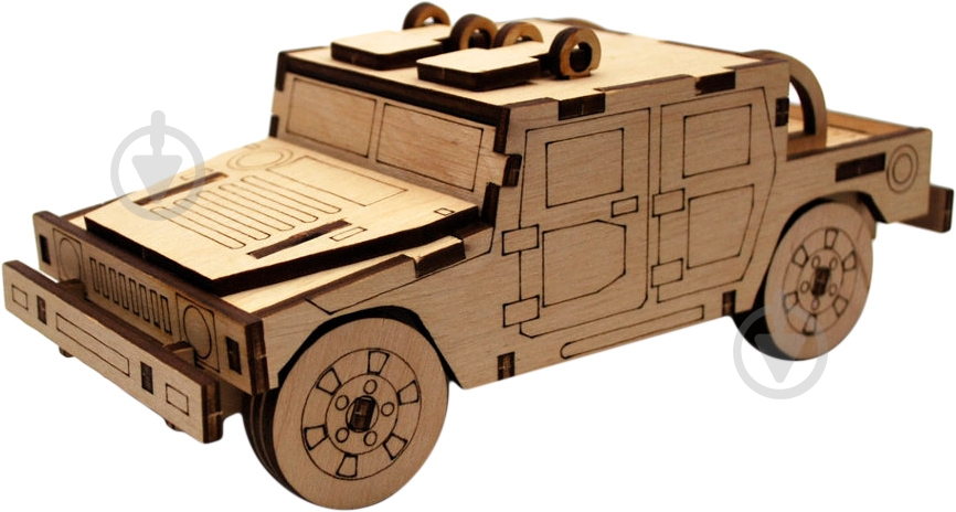 Деревянный 3D-конструктор Зірка Джип Хаммер 91123 - фото 1