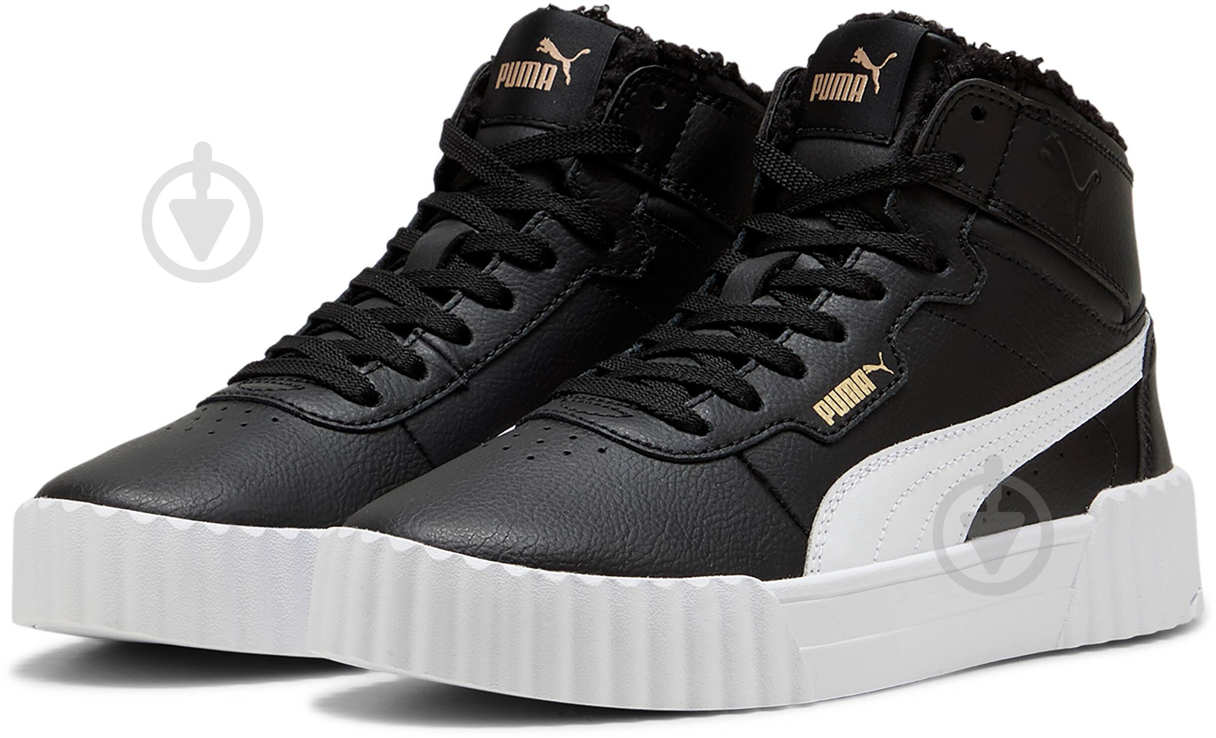 Кроссовки для девочек демисезонные Puma Carina 3.0 Mid WTR Jr 40358001 р.36 черные - фото 4