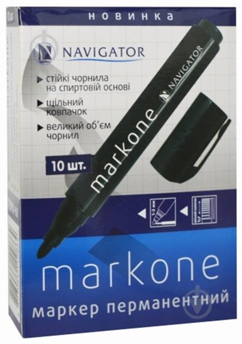 Маркер перманентный Navigator 73910-NV черный - фото 1