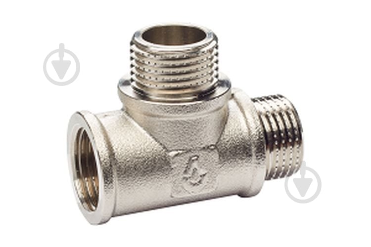 Трійник ЗЗВ Brass 1/2" нікель - фото 1
