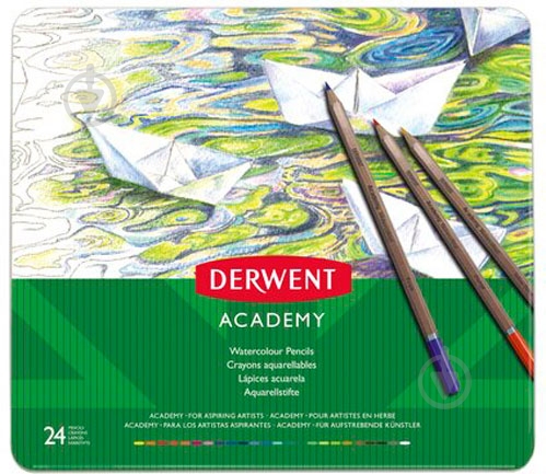 Олівці акварельні Academy Watercolour 24 кольори Derwent - фото 2