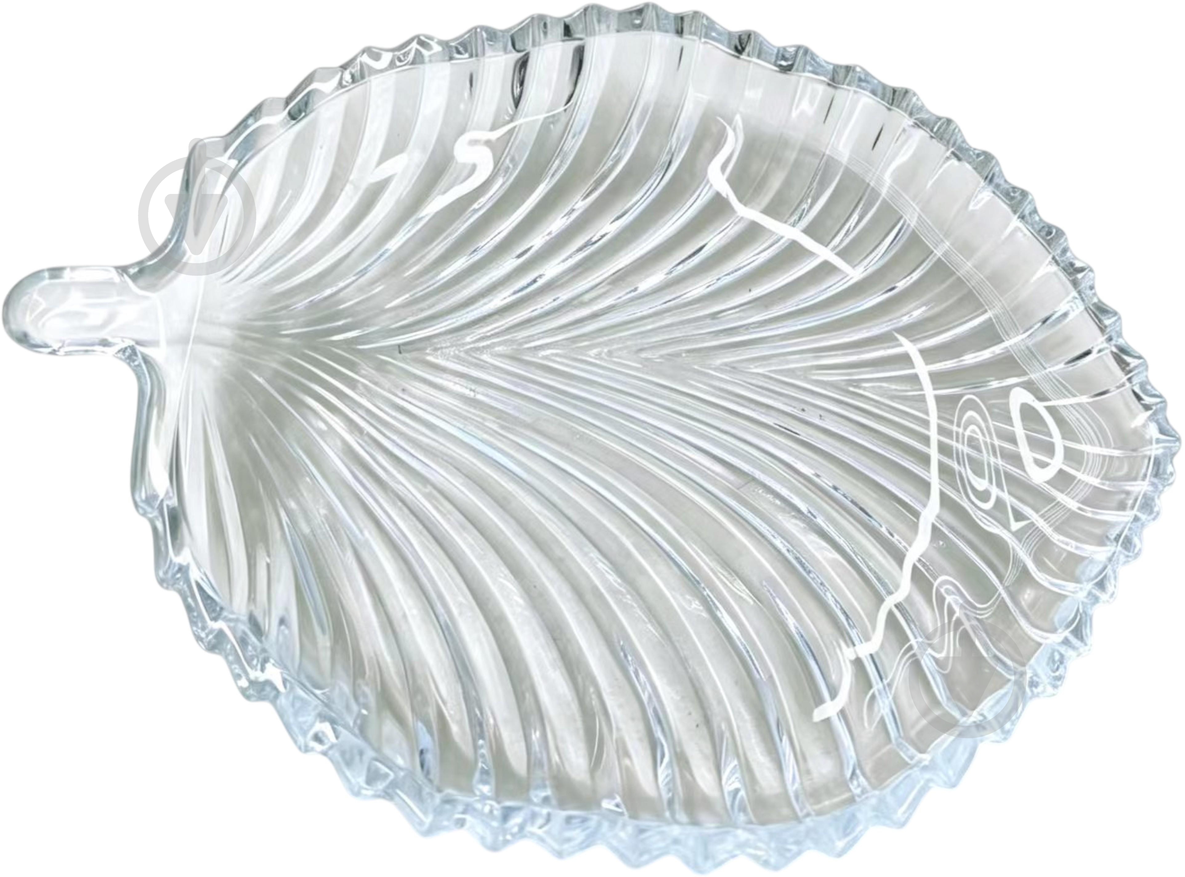 Блюдо сервировочное Leaf glass 16,5x20,4x2 см - фото 1