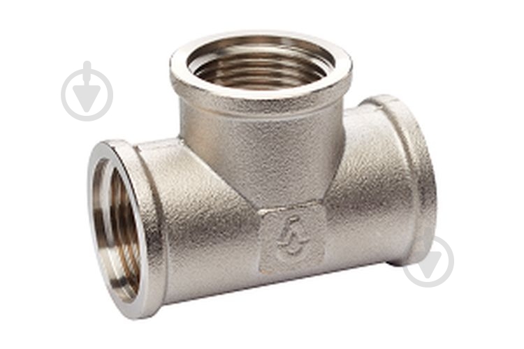 Трійник ВВВ Brass 1/2" нікель - фото 1