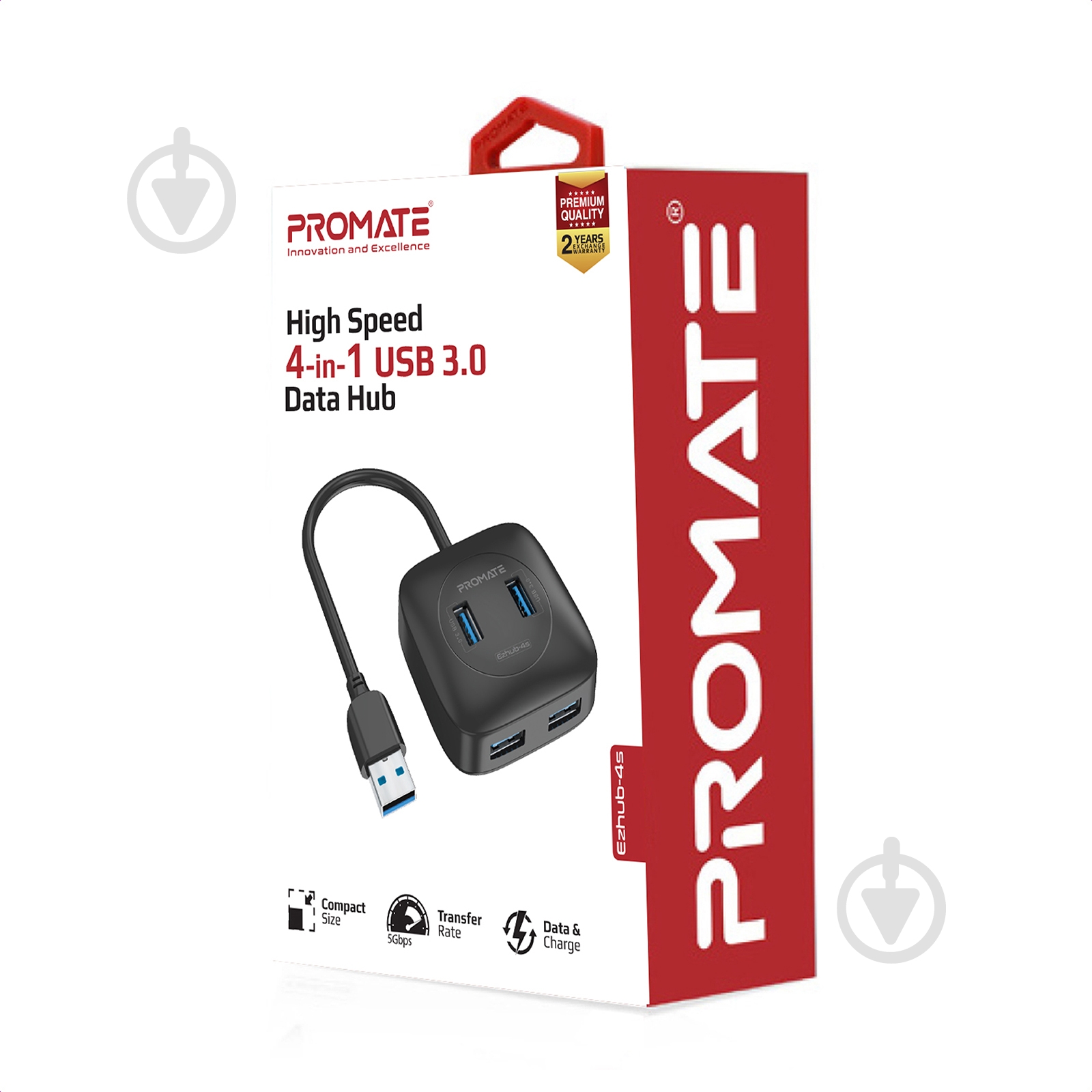 USB-хаб Promate EzHub-4S 4xUSB 3.0 Black - фото 6 USB-хаб Promate EzHub-4S 4xUSB 3.0 Black - фото 6