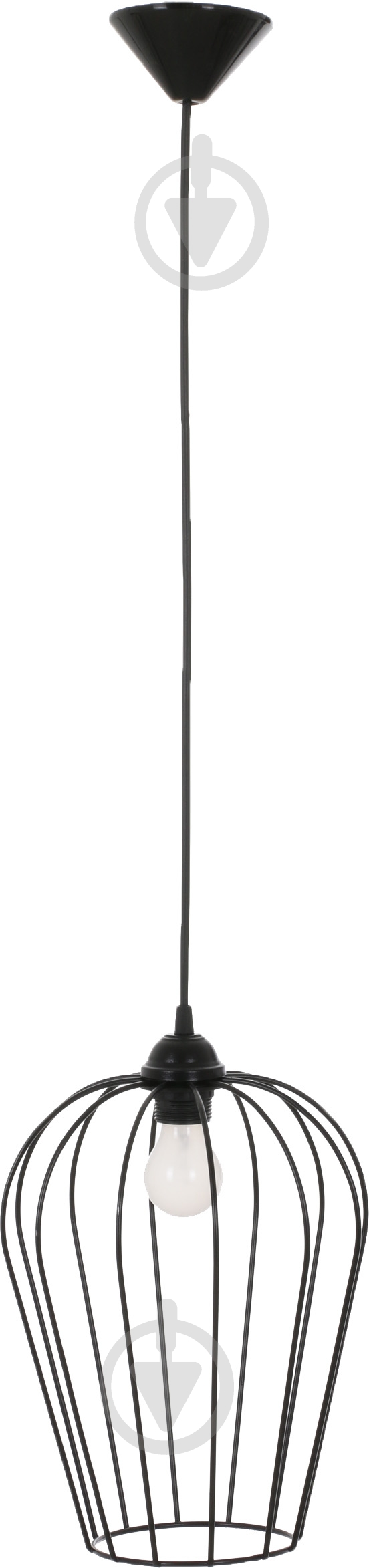 Підвіс Lamperia Iron elliptica 1x60 Вт E27 чорний - фото 1