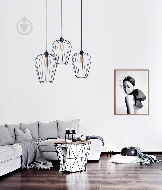 Підвіс Lamperia Iron elliptica 1x60 Вт E27 чорний - фото 4