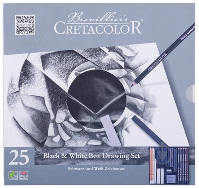 Набор материалов для графики Black&White 25 шт. Cretacolor - фото 1