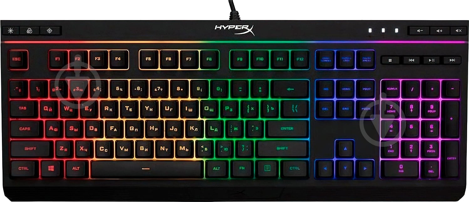 Клавіатура ігрова HyperX Alloy Core (4P4F5AA) USB RGB ENG/UA black - фото 1