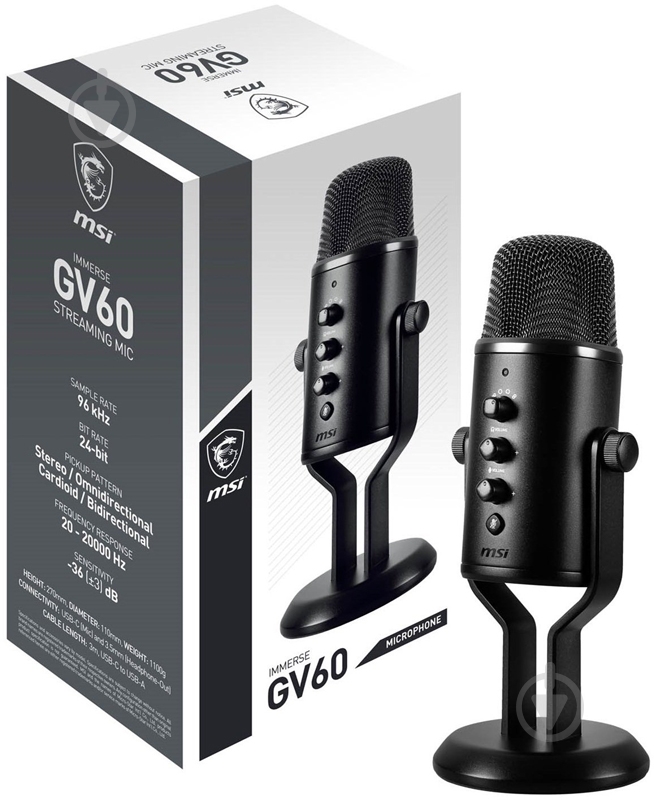 Мікрофон MSI Immerse GV60 Streaming Mic (OS3-XXXX002-000) - фото 8