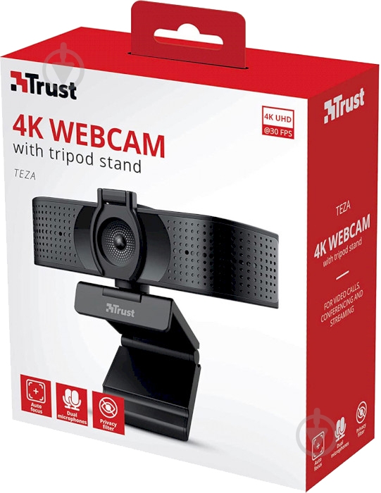 Веб-камера Trust Teza 4K Ultra HD Black (24280_TRUST) - фото 6 Веб-камера Trust Teza 4K Ultra HD Black (24280_TRUST) - фото 6
