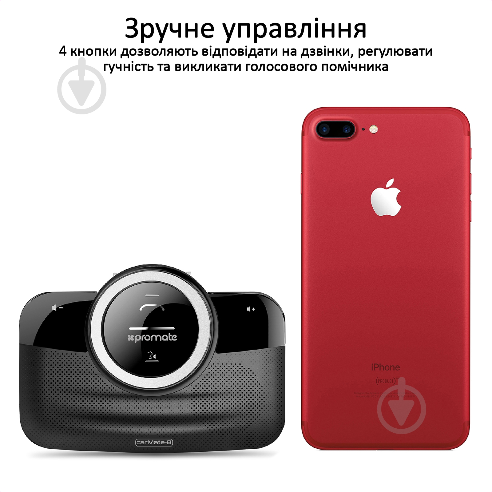 FM-трансмиттер Promate Bluetooth громкая связь CarMate-8 Black - фото 7