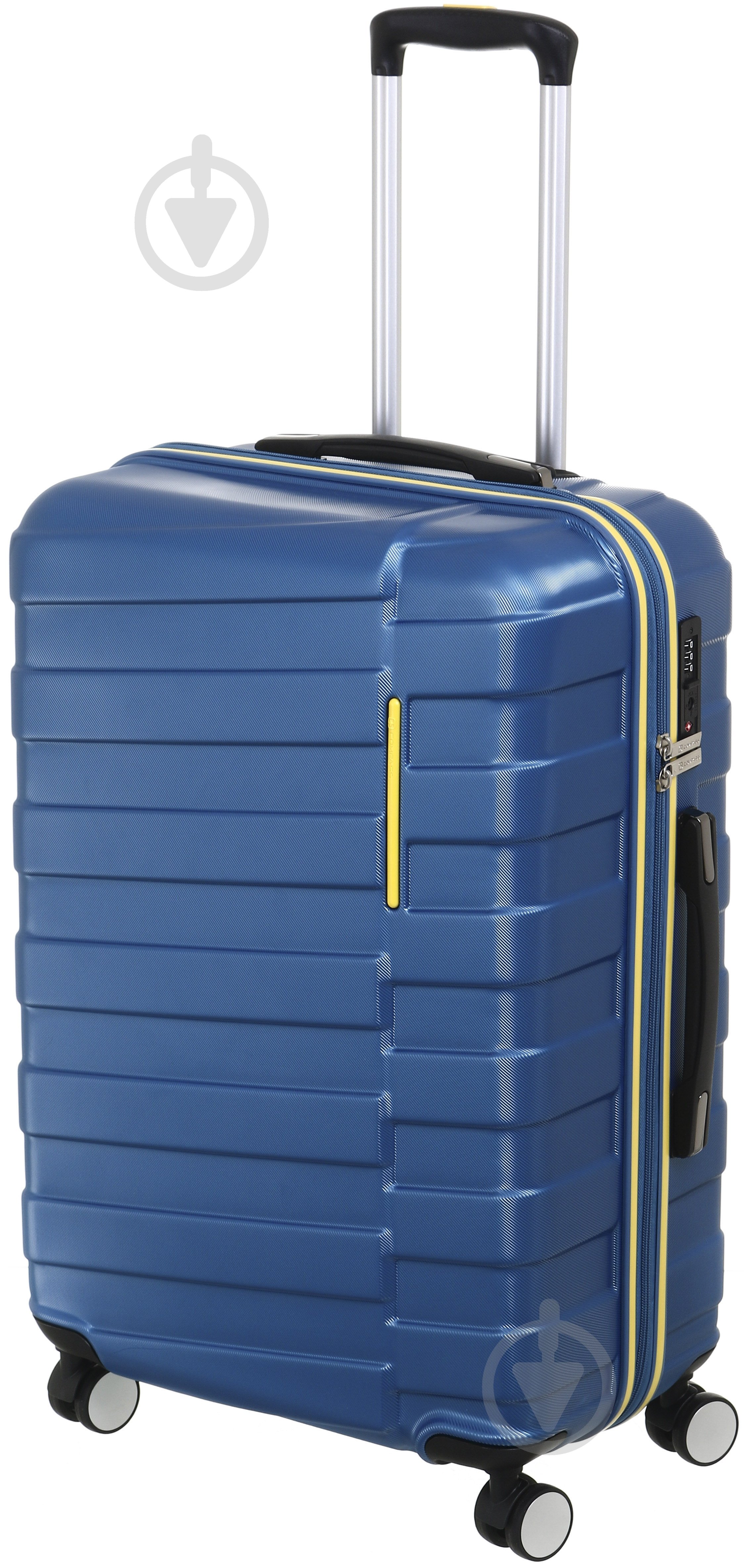Чемодан Compass MS-2267 M голубой с желтым 61x44x26 см - фото 1