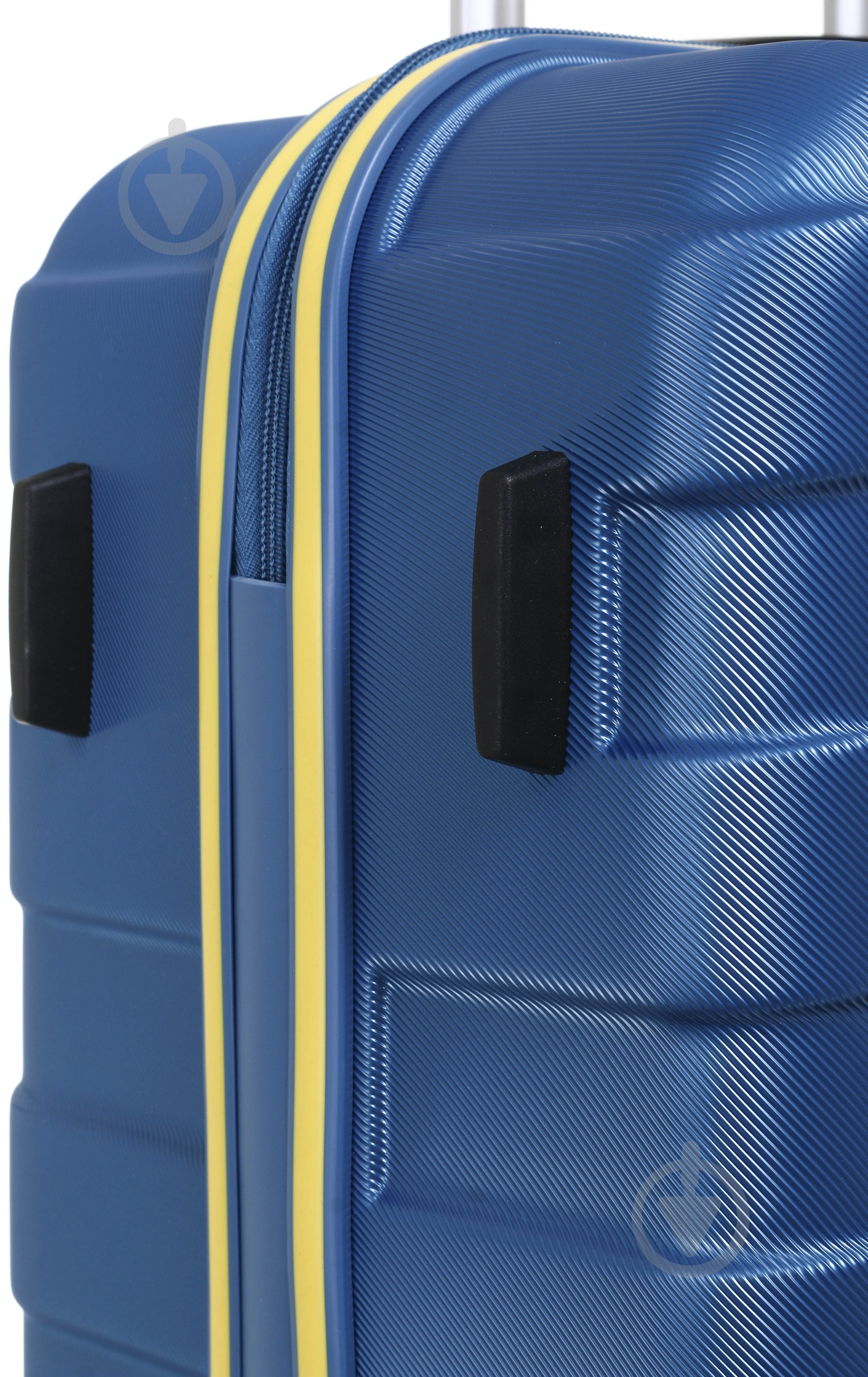 Чемодан Compass MS-2267 M голубой с желтым 61x44x26 см - фото 6