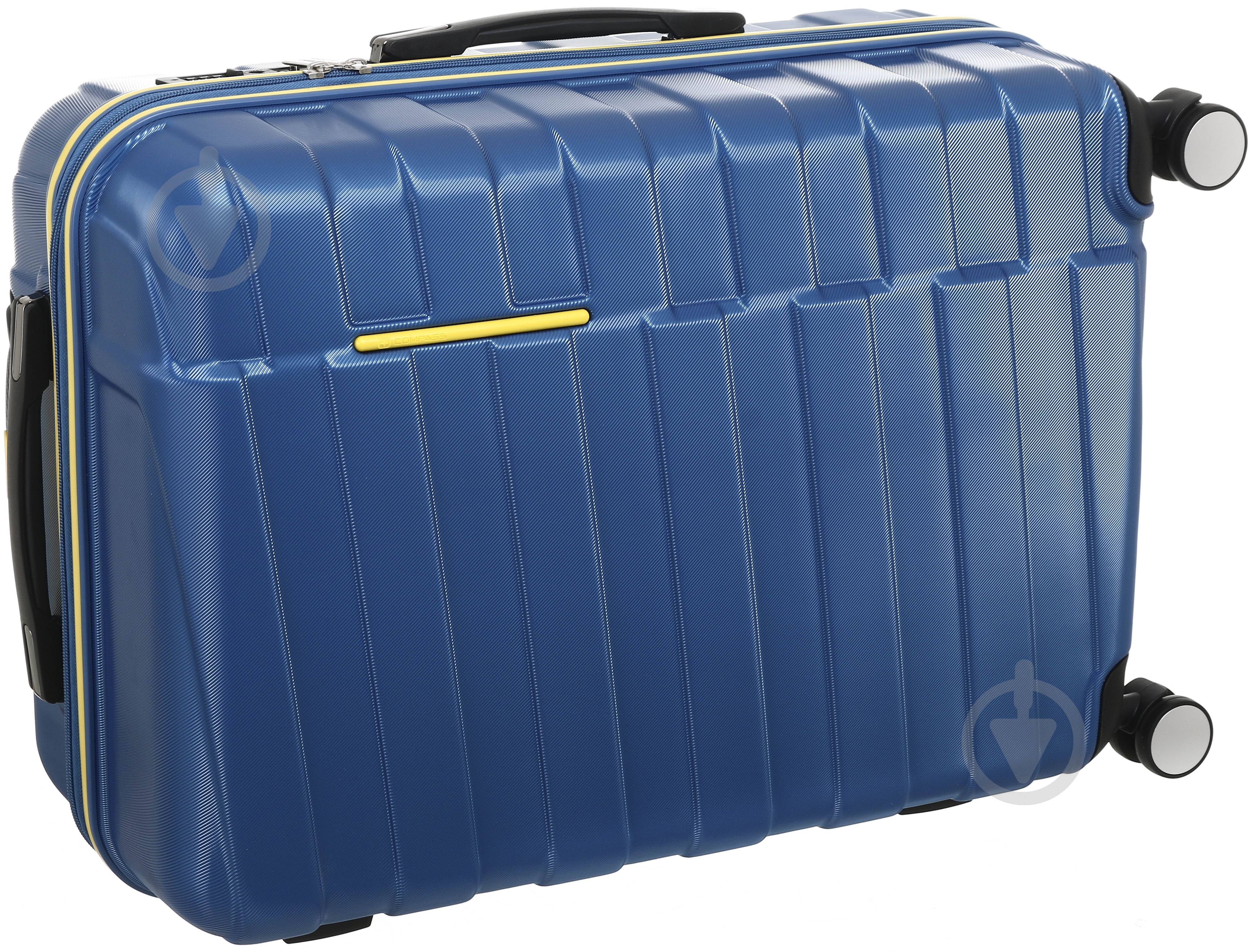 Чемодан Compass MS-2267 M голубой с желтым 61x44x26 см - фото 4