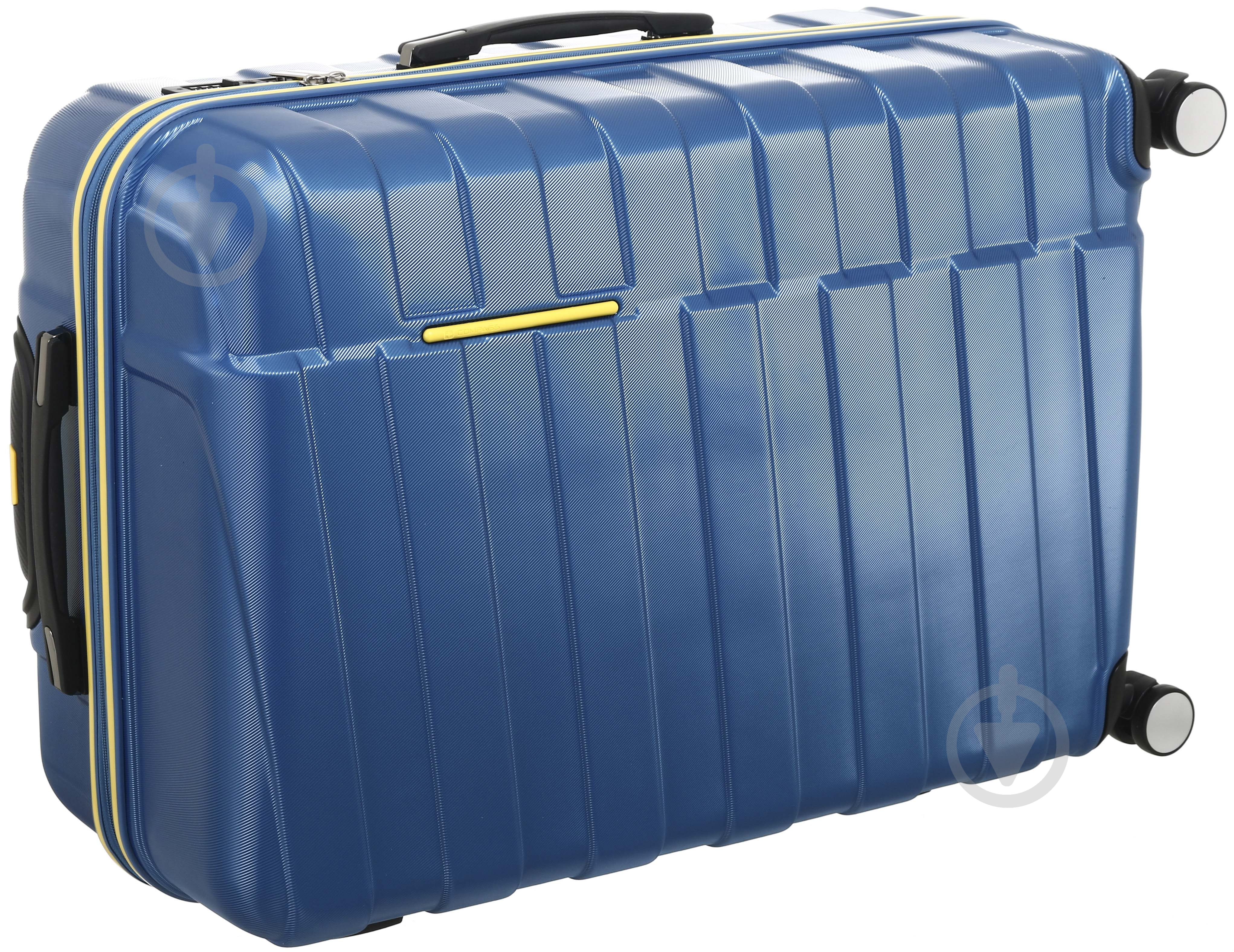 Чемодан Compass MS-2267 L голубой с желтым 70x50x29 см - фото 4