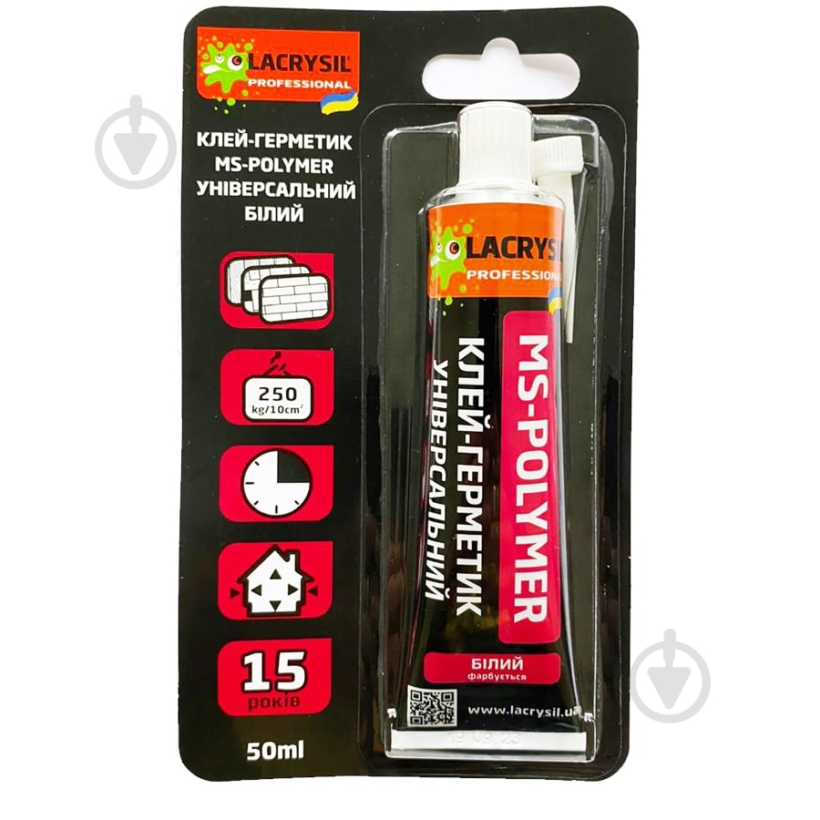 Клей-герметик Lacrysil на основе МС-полимеров 85 г белый - фото 2