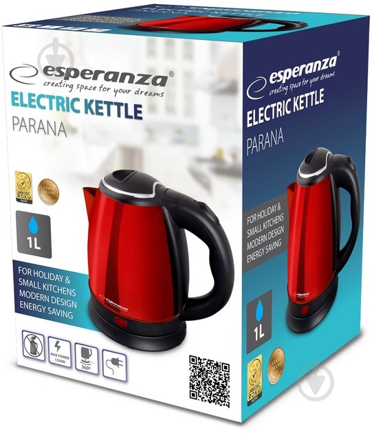 Електрочайник Esperanza Kettle Parana EKK128R - фото 2