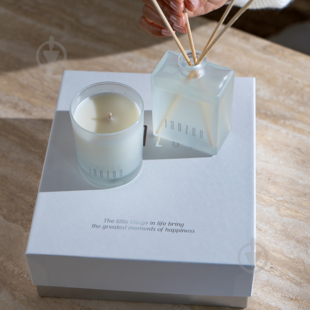 Аромадифузор з паличками JANZEN Набір зі свічкою Cosy Moments аромат - Black 22 - фото 2