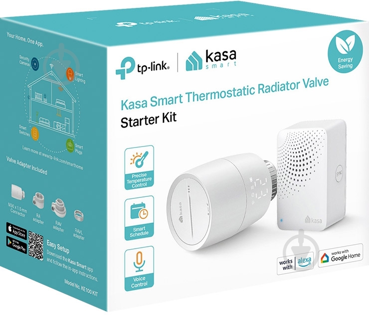 Терморегулятор для радиаторов TP-Link Kasa Smart KE100 KIT - фото 3 Терморегулятор для радиаторов TP-Link Kasa Smart KE100 KIT - фото 3