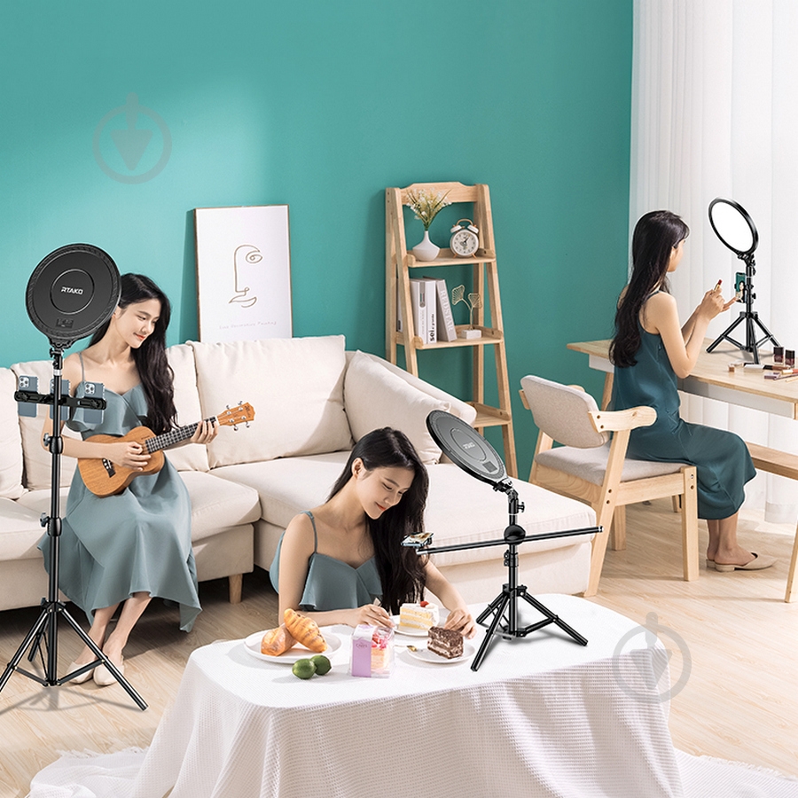 Светильник кольцевой RTAKO AR-GTB03-35S FULL- FACE FILL LIGHT ABS 35CM Black (6942063221043) - фото 4