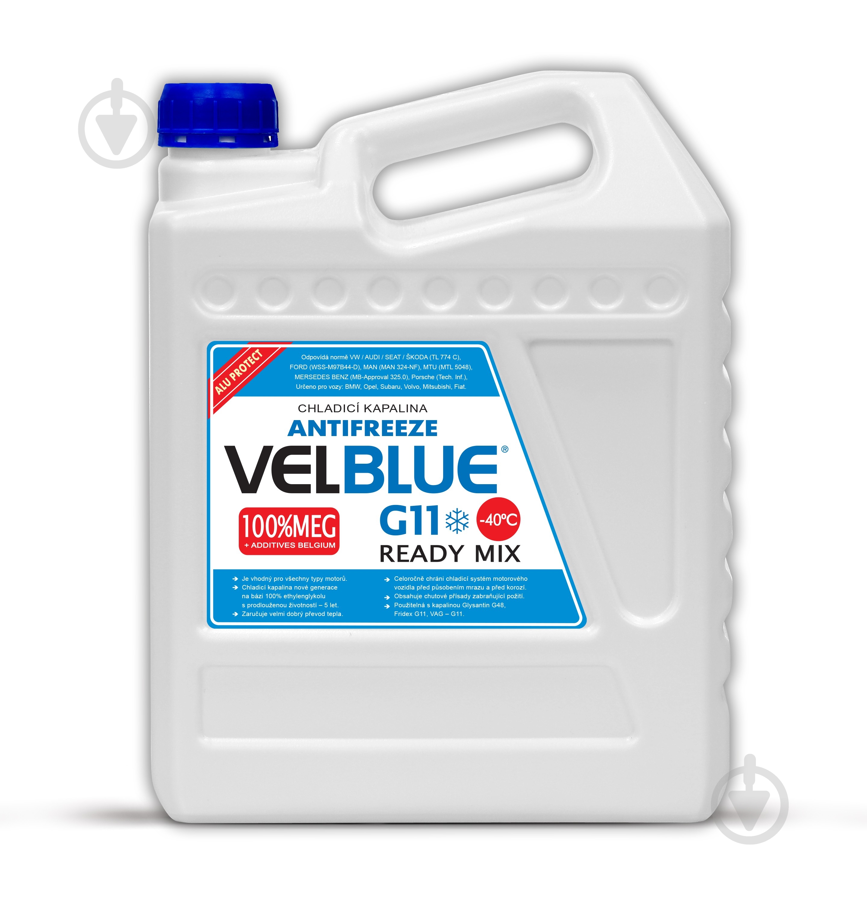 Антифриз Velvana Velblue ready mix -40°С G11 готовый 5 л синий - фото 1