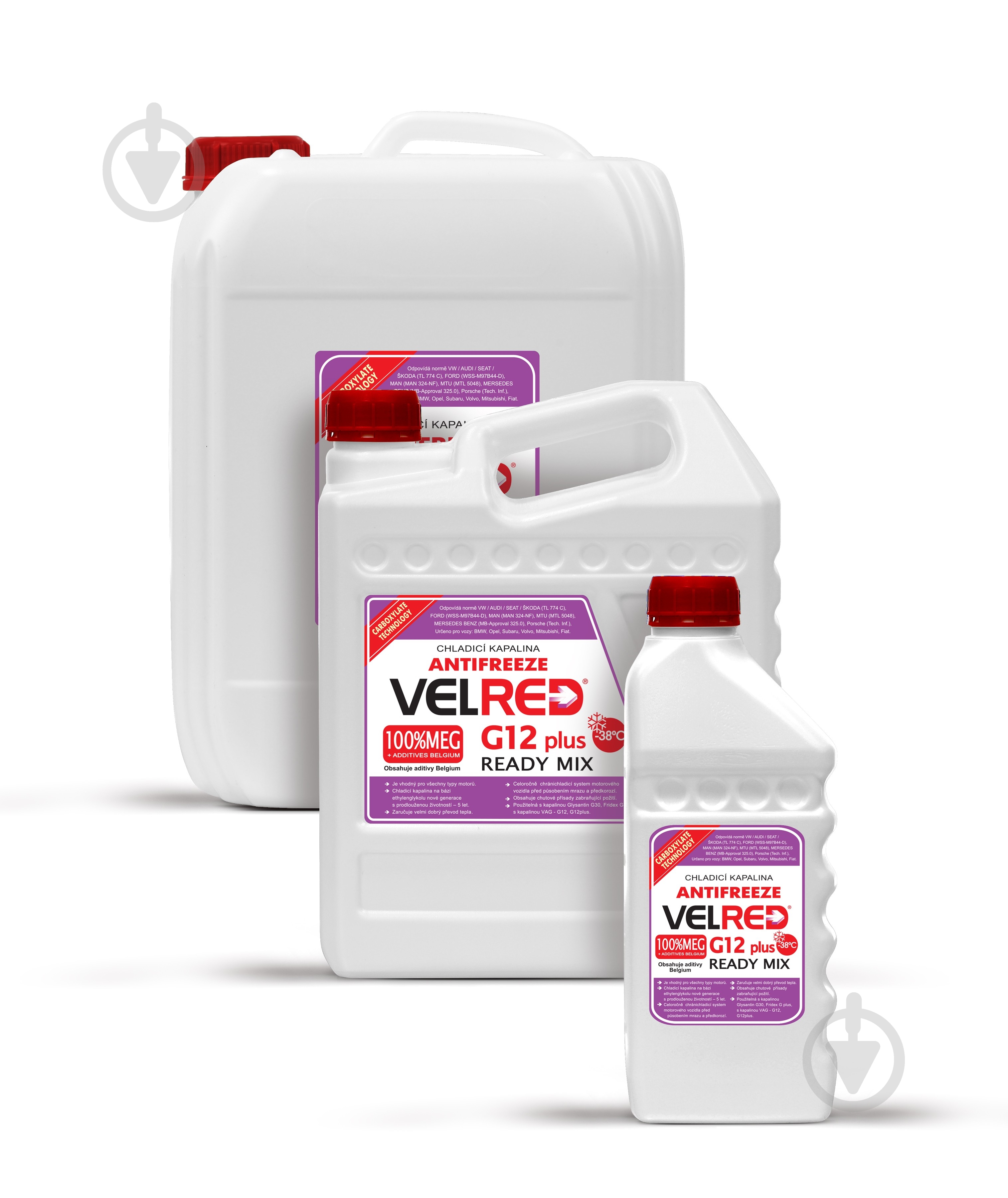 Антифриз Velvana Velblue ready mix -40°С G12+ готовый 5 л красный - фото 3