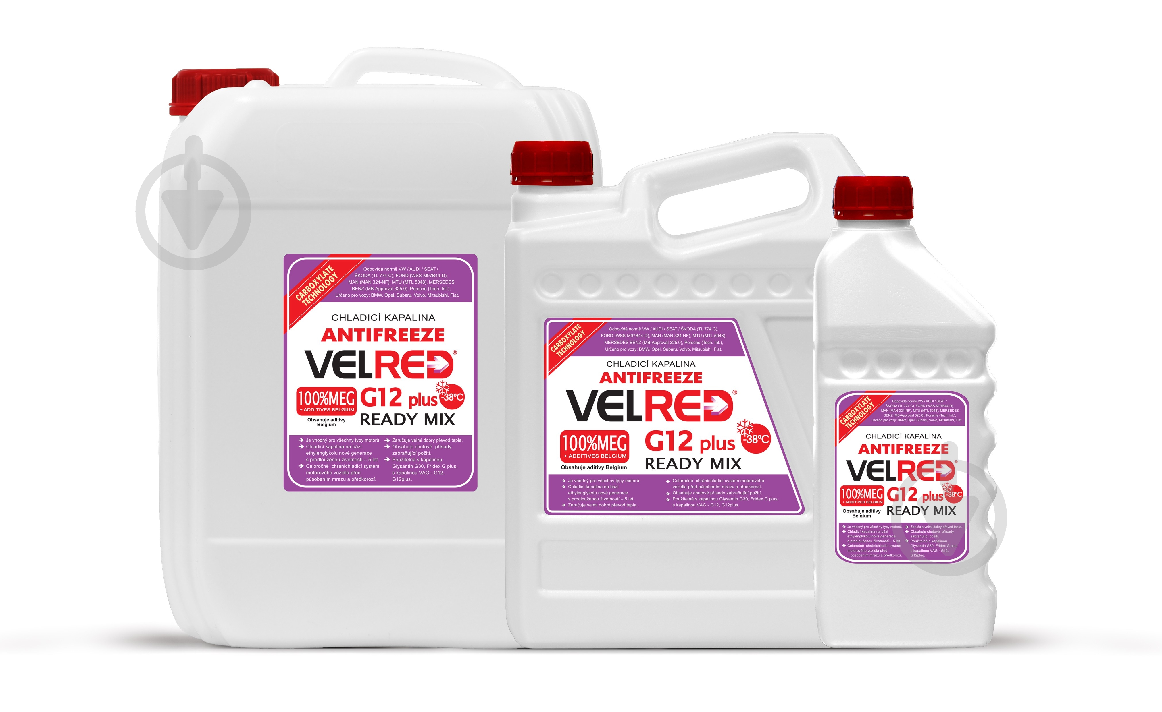 Антифриз Velvana Velblue ready mix -40°С G12+ готовый 5 л красный - фото 2
