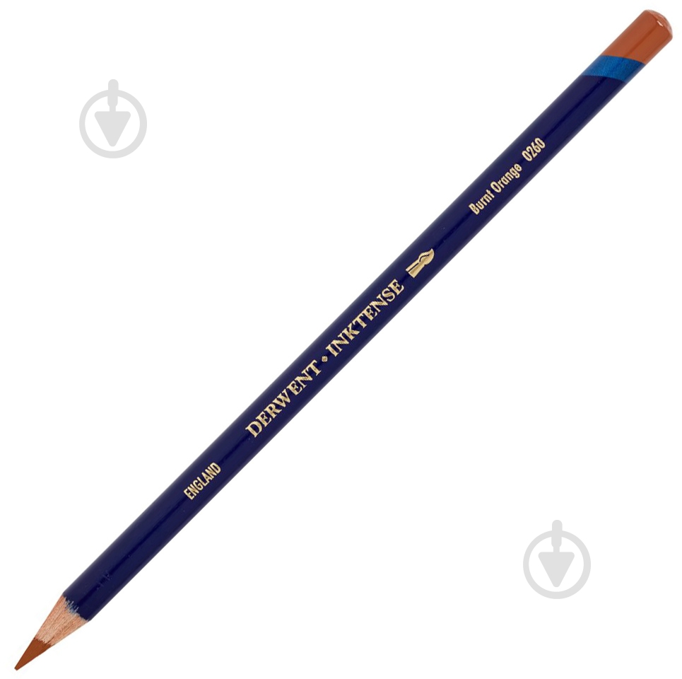 Олівець чорнильний Inktense 0260 Помаранчевий палений Derwent - фото 1