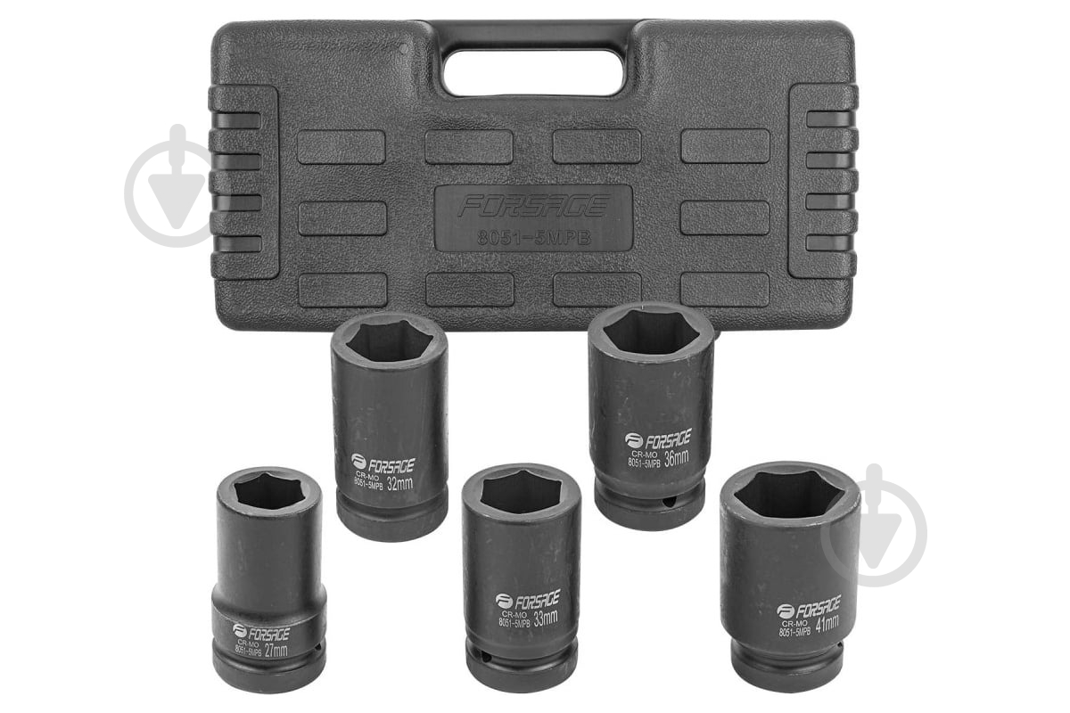Набор головок ударных глубоких 1'' Forsage 5 шт. F-8051-5MPB - фото 4 Набор головок ударных глубоких 1'' Forsage 5 шт. F-8051-5MPB - фото 4