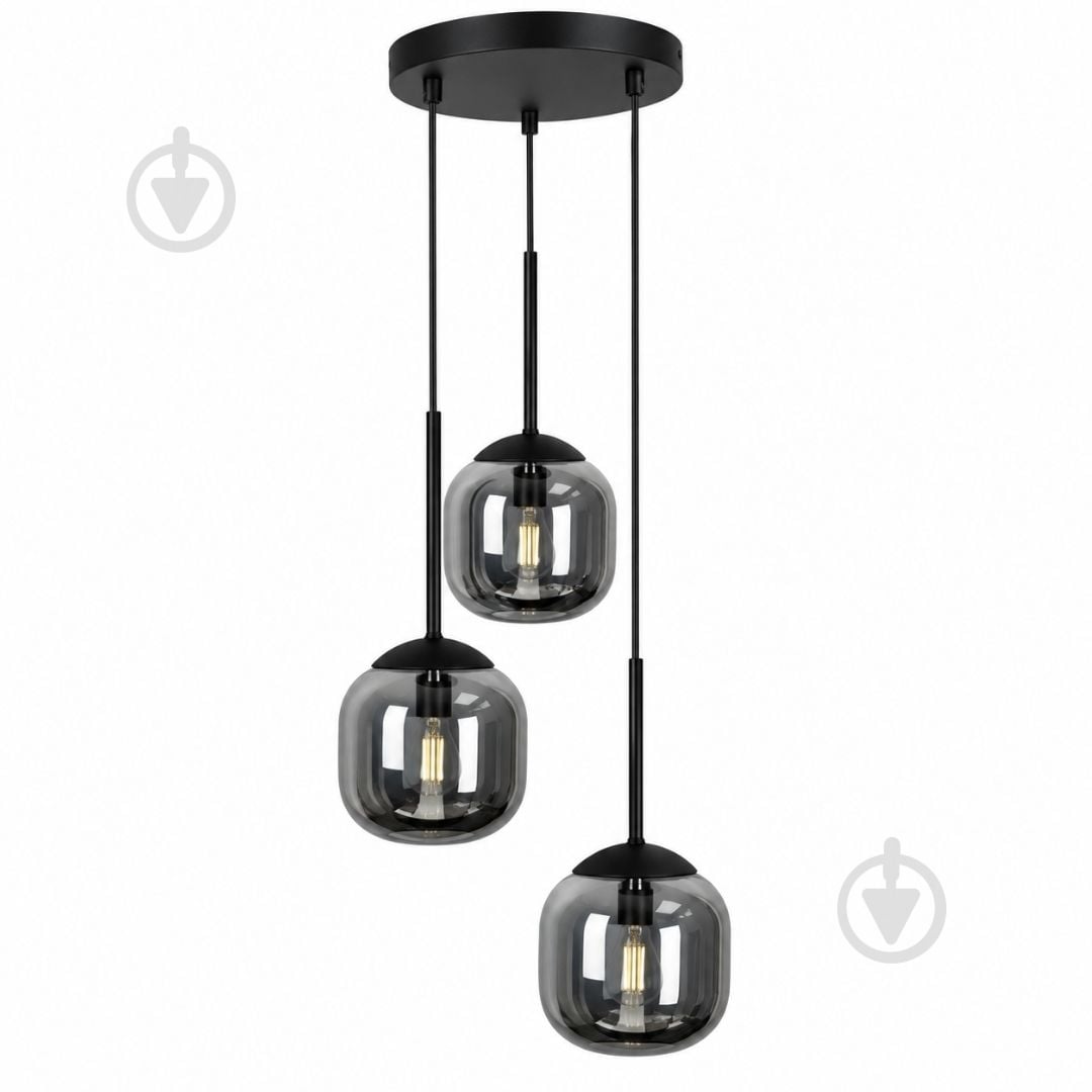 Подвес LIGHT SET SHANA R 2486 3PL 3x/E14 черный/дымчатый - фото 1