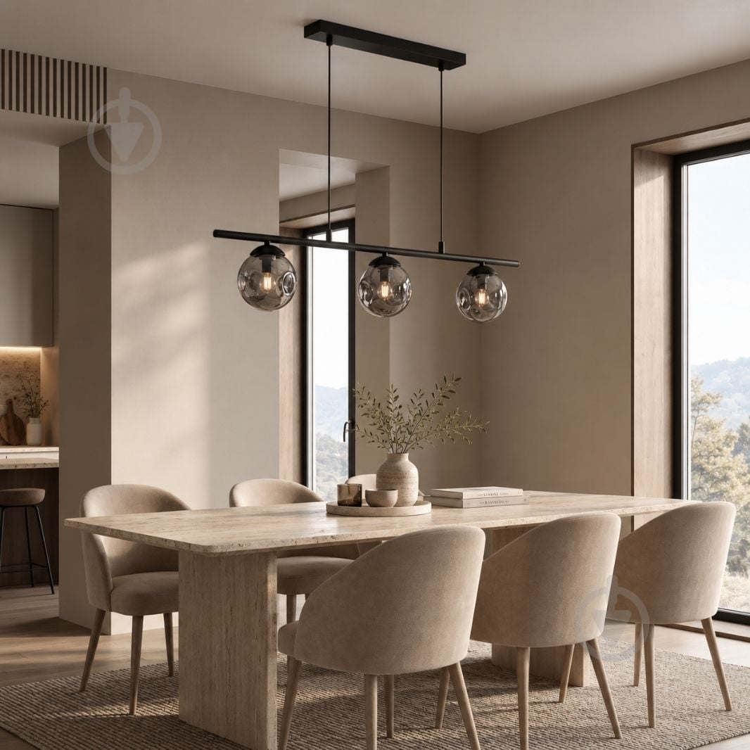 Підвіс LIGHT SET SHANA 2499 3PL-C 3xE14 чорний/димчастий - фото 6 Підвіс LIGHT SET SHANA 2499 3PL-C 3xE14 чорний/димчастий - фото 6