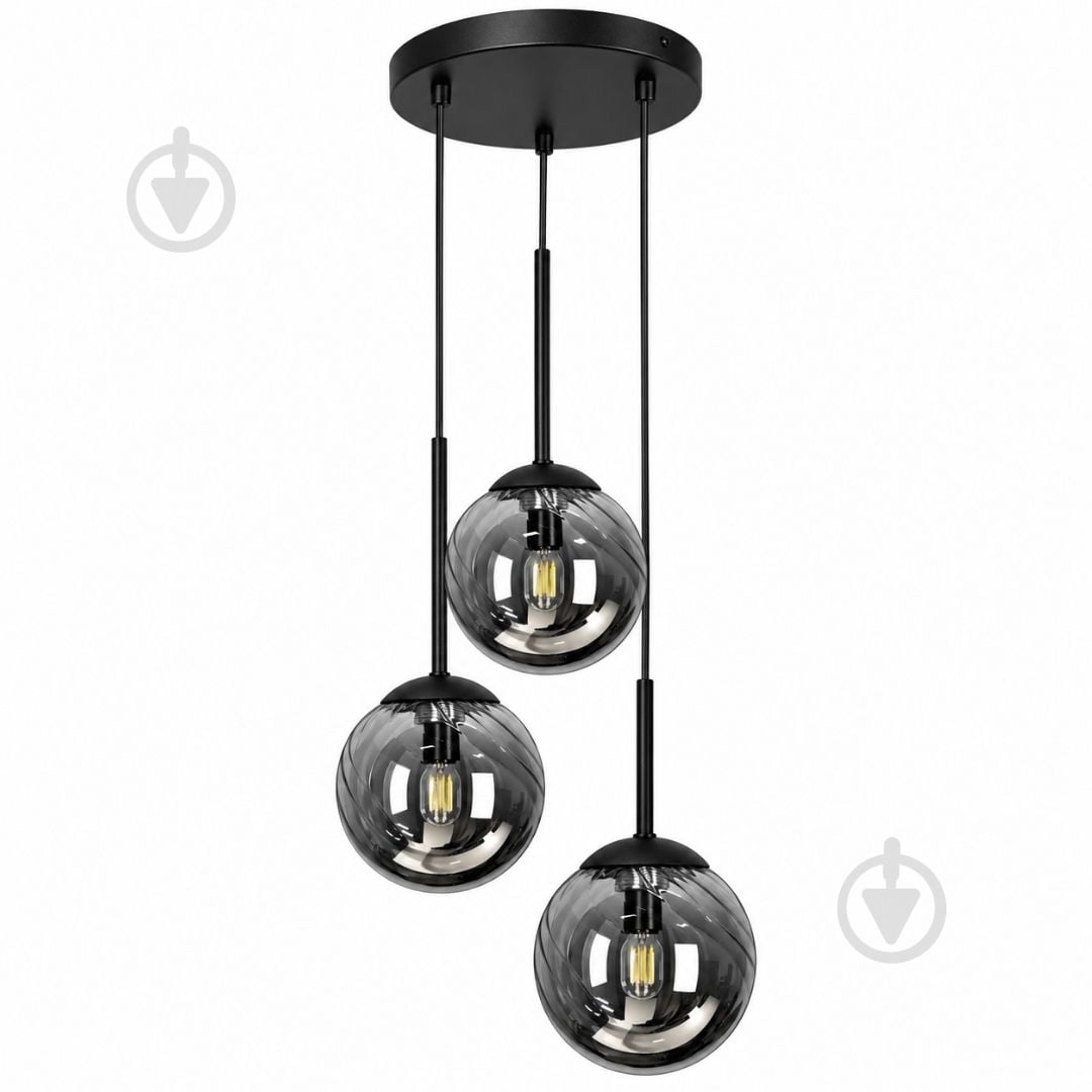 Подвес LIGHT SET SHANA R 2495 3PL 3x/E14 черный/дымчатый - фото 1 Подвес LIGHT SET SHANA R 2495 3PL 3x/E14 черный/дымчатый - фото 1