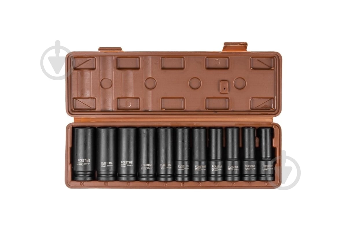 Набір головок ударних глибоких 1/2'' FORSTIME 11 шт. FT-4117-5MPB - фото 3