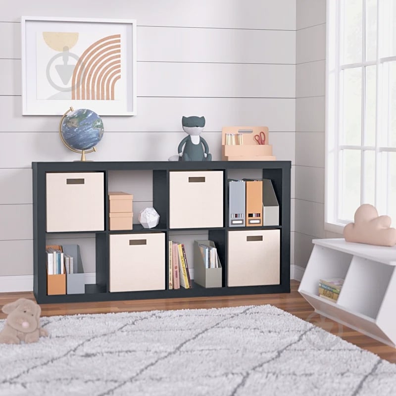 Стеллаж Inteo Стеллаж в гостинную Микс 2х4, Антрацит, серый 1500х792х290 мм 1500х792х290 мм антрацит - фото 1 Стеллаж Inteo Стеллаж в гостинную Микс 2х4, Антрацит, серый 1500х792х290 мм 1500х792х290 мм антрацит - фото 1