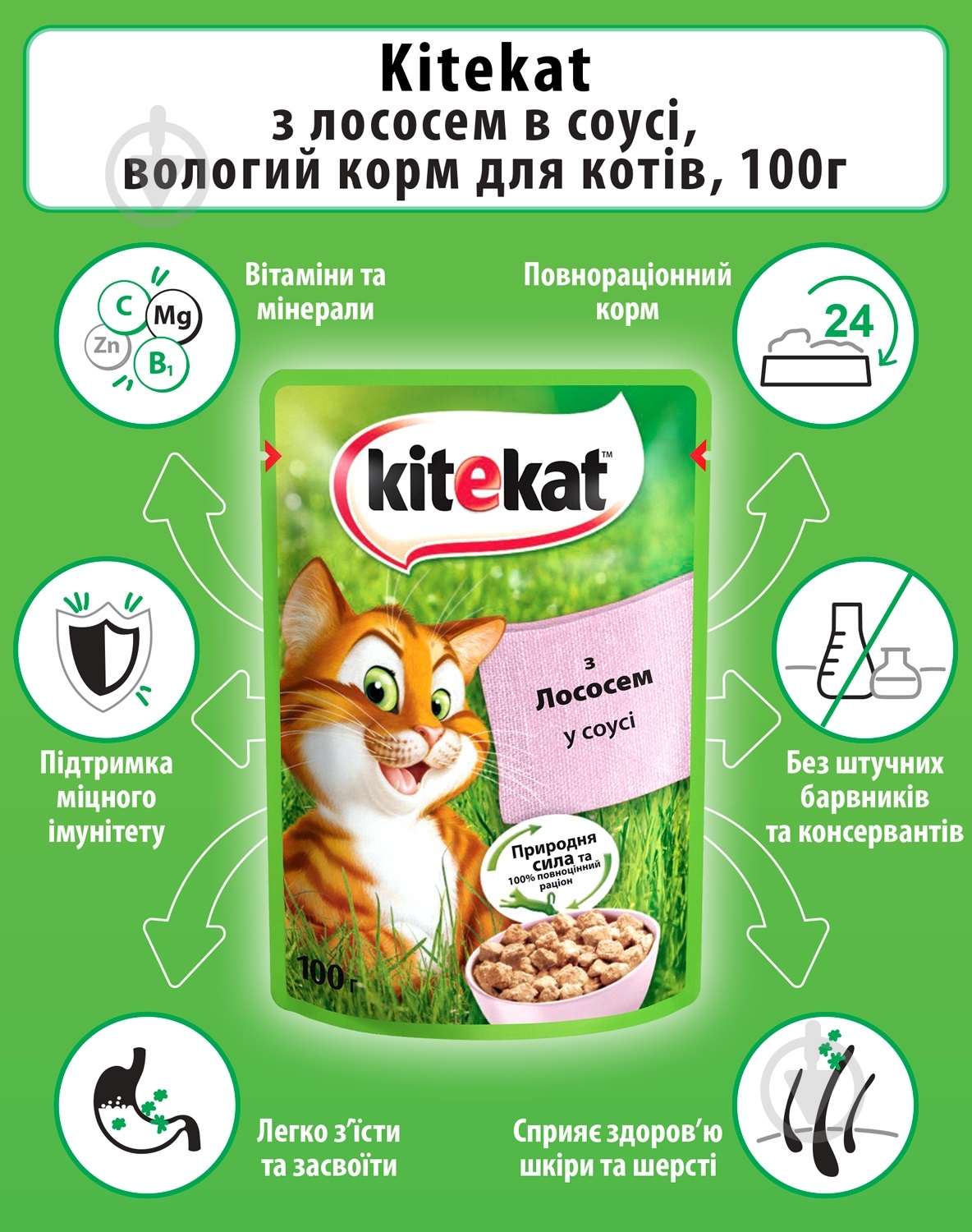 Корм Kitekat с лососем в соусе 100 г - фото 5