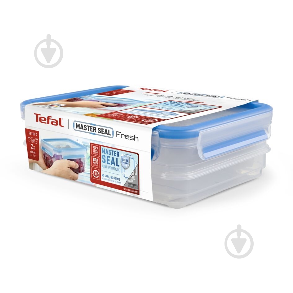 Набір контейнерів Tefal Master Seal з кришкою 600 мл х 2 шт K3028812 - фото 3 Набір контейнерів Tefal Master Seal з кришкою 600 мл х 2 шт K3028812 - фото 3